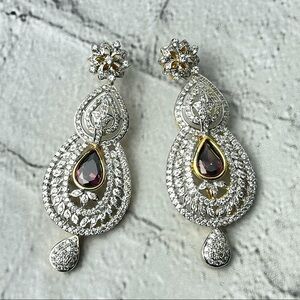 Indian Large Earring With Wooden Gift Jewelry Box